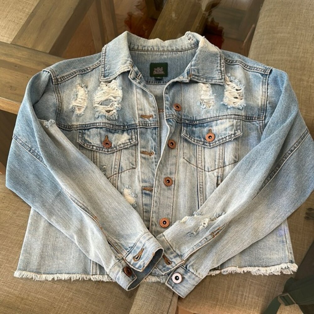 Distressed Light Blue Denim Jacket
